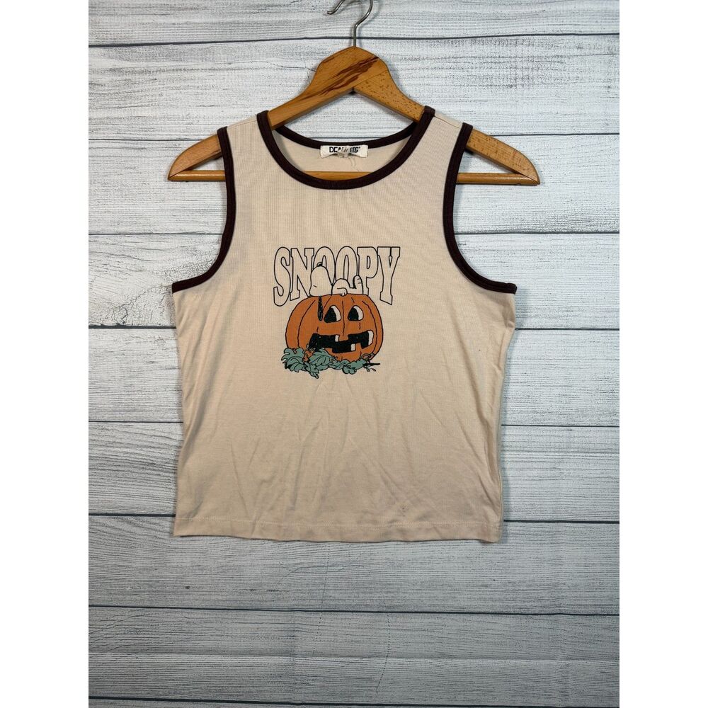 Peanuts Snoopy Women’s Large 12/14 Pumpkin Halloween Tank Top 4317
